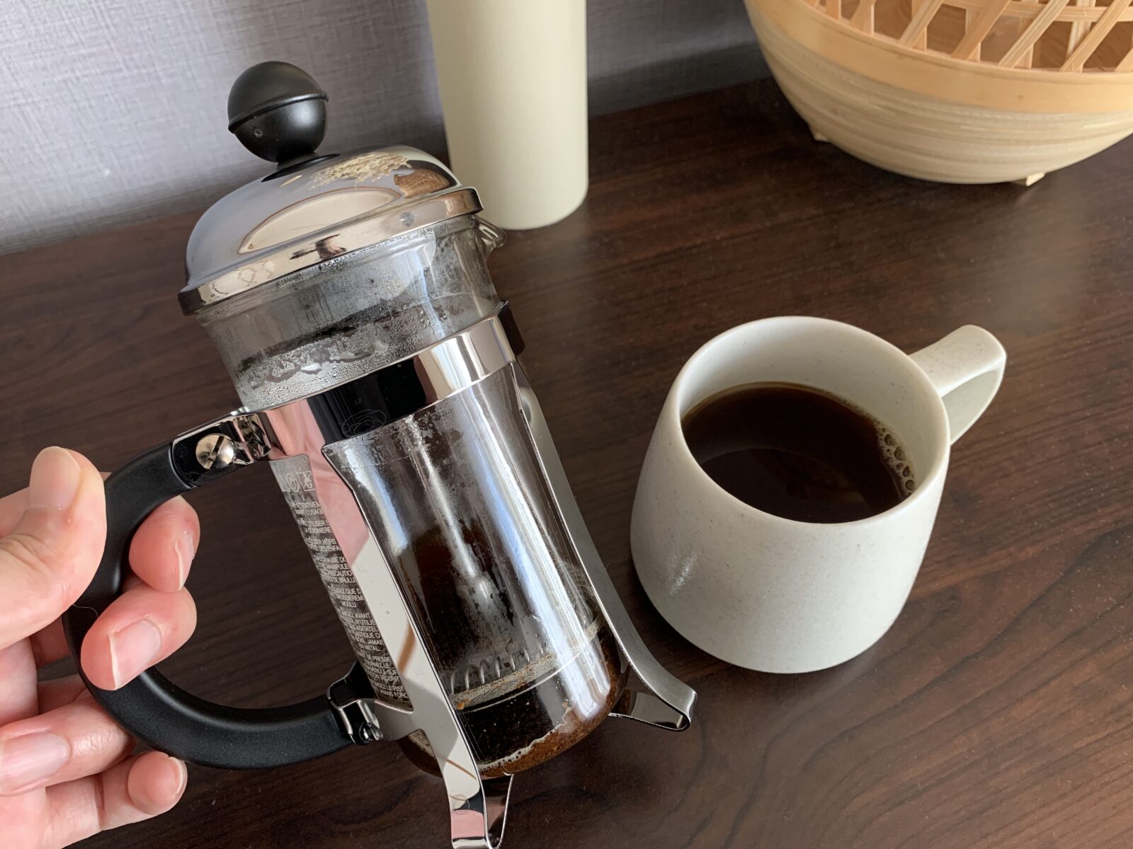 ボダムのシャンボールで淹れたコーヒー